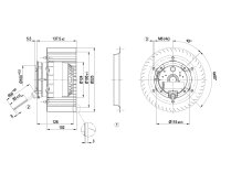 Центробежный вентилятор Ebmpapst, арт: R4E225BK0503.