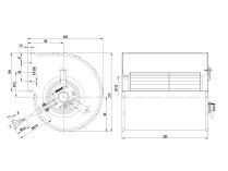 Центробежный вентилятор Ebmpapst, арт: D2E133DM4701.