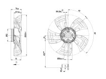 Вентилятор осевой промышленный Ebmpapst, арт: A1G300AC1954.