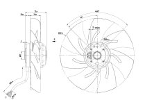 Вентилятор осевой промышленный Ebmpapst, арт: A2D250AH0201.