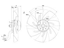 Вентилятор осевой промышленный Ebmpapst, арт: A2E250AL0673.