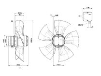 Вентилятор осевой промышленный Ebmpapst, арт: A4D450AO1401.