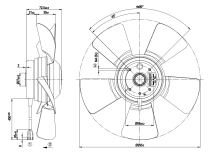 Вентилятор осевой промышленный Ebmpapst, арт: A4S250AA0201.