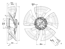 Вентилятор осевой промышленный Ebmpapst, арт: A6E350AN2401.