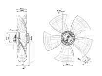 Вентилятор осевой промышленный Ebmpapst, арт: A6E450AJ0801.