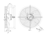 Вентилятор осевой промышленный Ebmpapst, арт: S2E300AP0230.