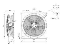 Вентилятор осевой промышленный Ebmpapst, арт: W6D800GU0101.