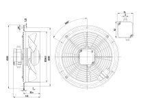 Вентилятор осевой промышленный Ebmpapst, арт: W2E250CE6534.