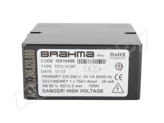 Трансформатор розжига Brahma TD1LVCAF 15910408