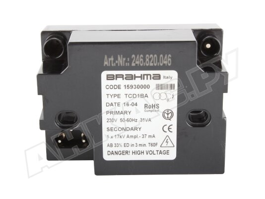 Трансформатор розжига Brahma TCD1BA 15930000