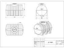 Емкость для топлива цилиндрическая горизонтальная G-1000, 10030010