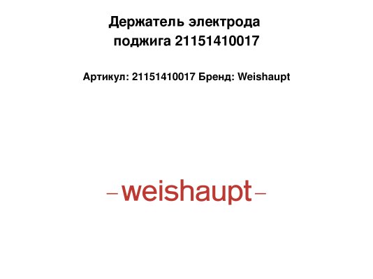 Держатель электрода поджига 21151410017