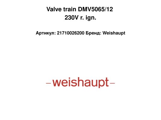 Valve train DMV5065/12 230V r. ign.