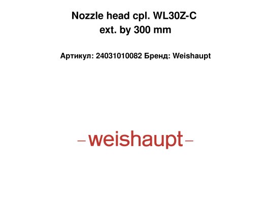 Nozzle head cpl. WL30Z-C ext. by 300 mm