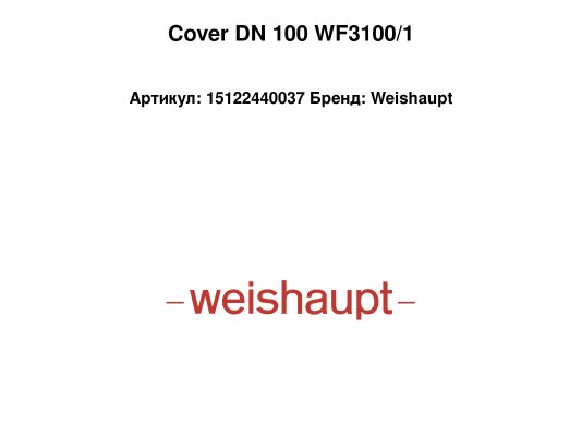 Cover DN 100 WF3100/1
